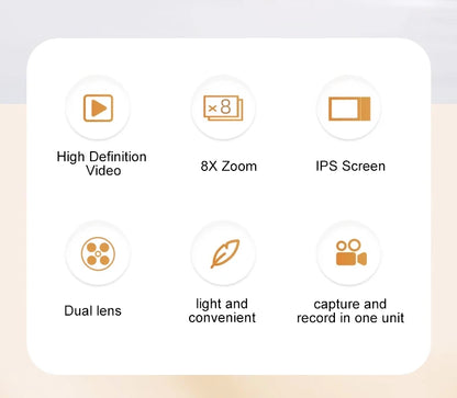 Digital Camera Retro CCD Portable Camera Dual Camera Flash 8x Digital Zoom Entry-Level Small Students Campus Selfie camera