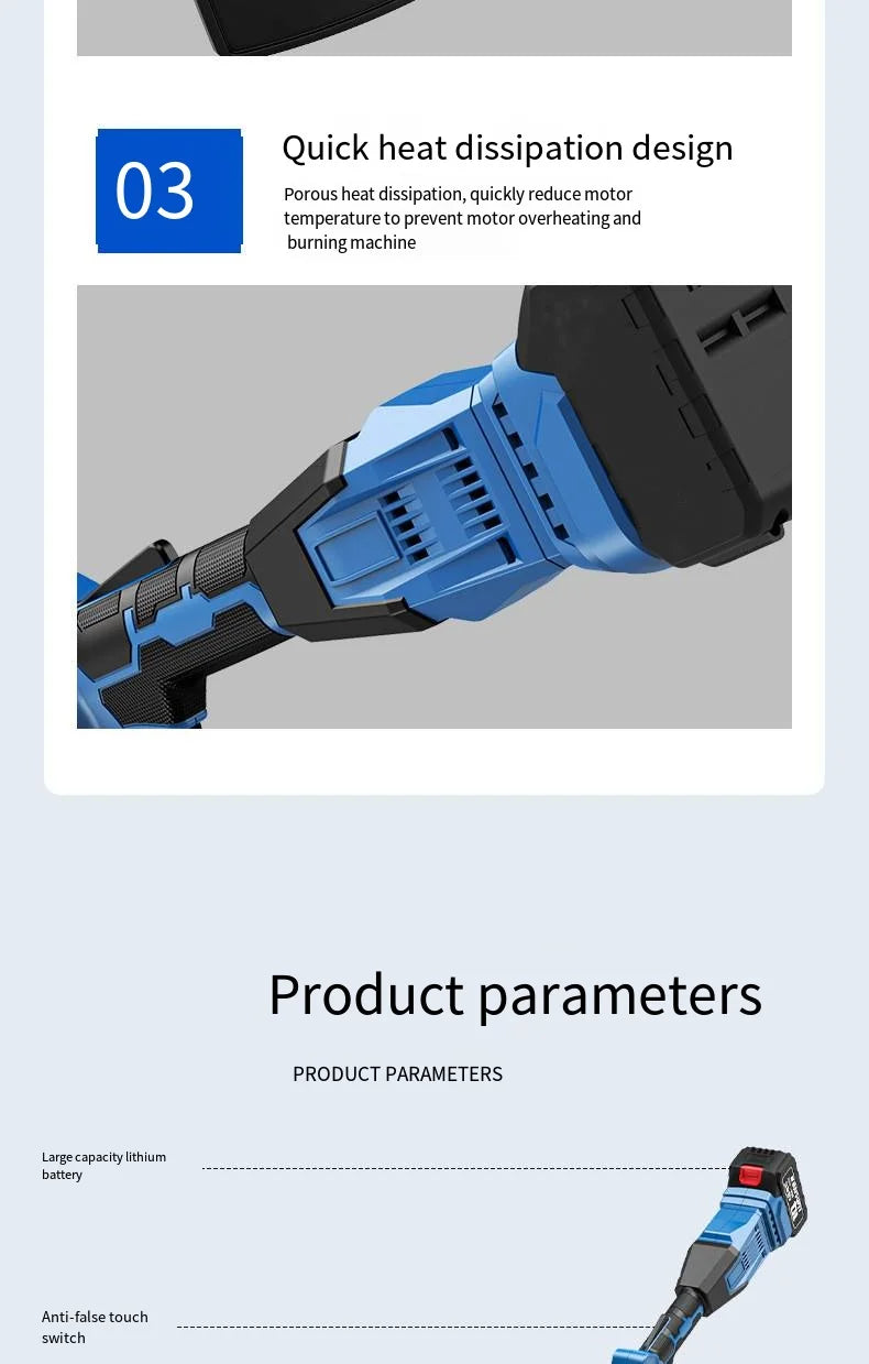 Multifunctional Lithium Battery Lawn Mower For Courtyard, Household Cordless Electric Lawn Mower, Portable Garden Lawn Mower