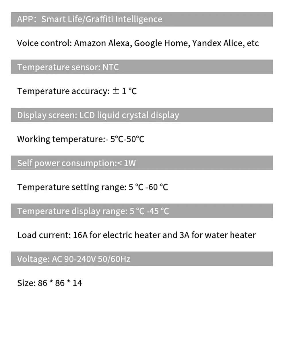 Smart Home Assistant Digital Temperature Controller Water Heater for Home Automation Thermostat Boiler Zigbee Thermostatic Tools
