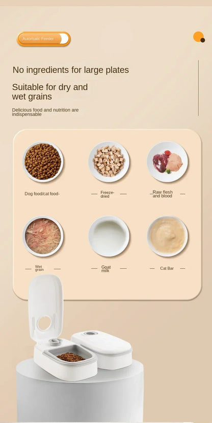 Pet Automatic Feeder with Timer Smart Food Dispenser for Dogs Cats Water Bowl Storage Container Puppy Kitten Feeding Accessories