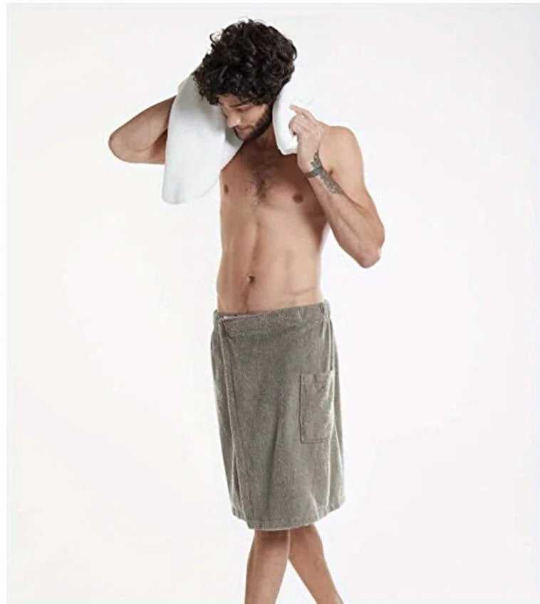 Bath Towels Beach Towels Men's Wearable Bath Towels Bathroom Shower Room Bathrobes with Pockets
