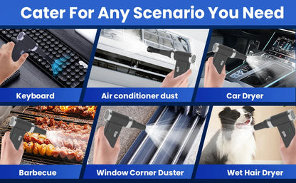 Mini Cordless Hair Dryer Multifunctional Electric Air Duster Hair Dryer Travel Portable USB Rechargeable Negative Ion Hair Dryer