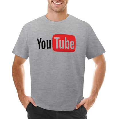 Mens T-Shirt YouTube Logo T-Shirts Fashion Video Website Summer Tees Y2K Fun Design 100% Cotton Clothes Plus Size