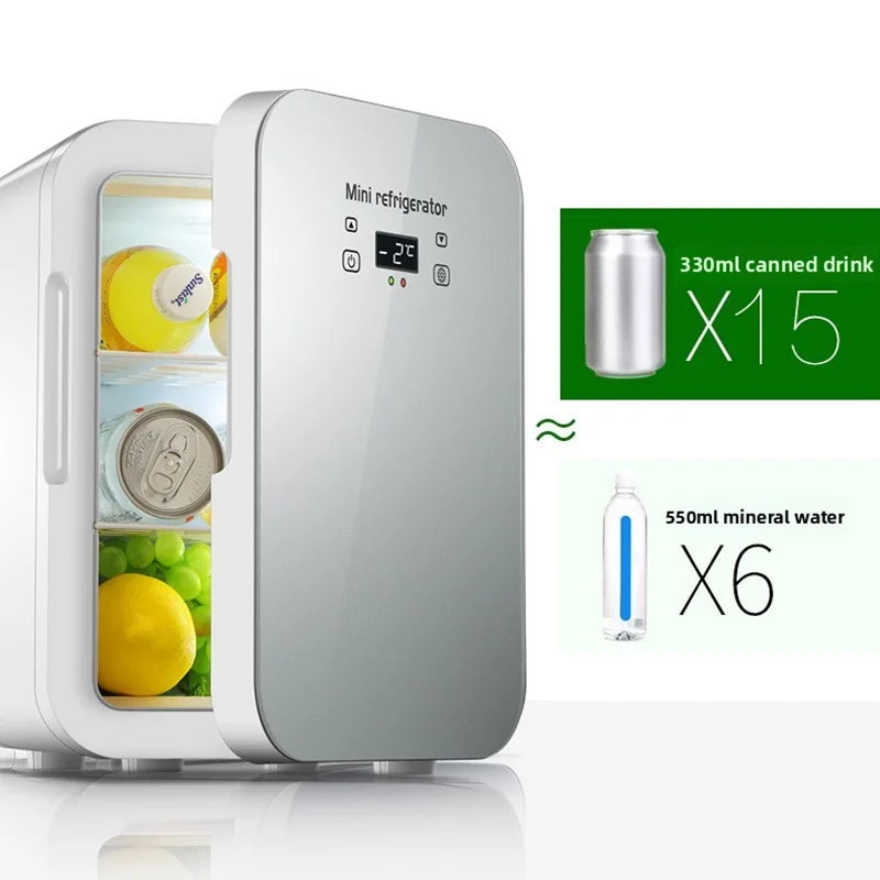 12V/220V Dual-Power Car Fridge Freezer, 12L Compact Refrigerator for Home/Office/Truck, Fast Cooling, Energy-Efficient