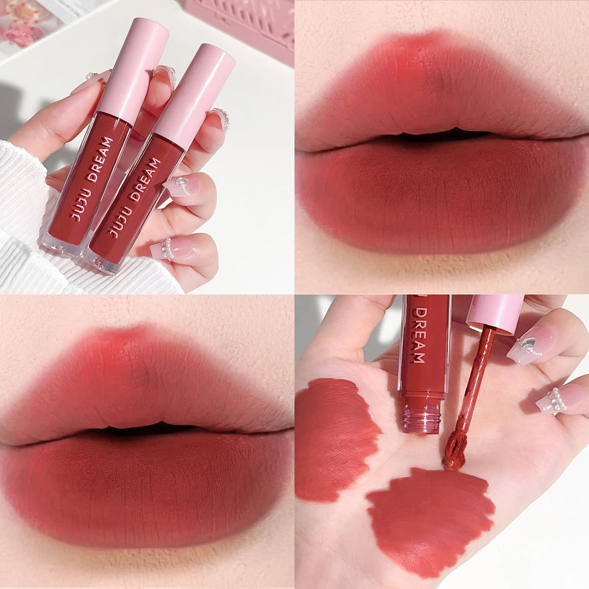 Floral Lip Gloss Water Mist Lip Tint Matte Lightweight and Translucent Lip Stain Whitening Lipstick Non-Transfer