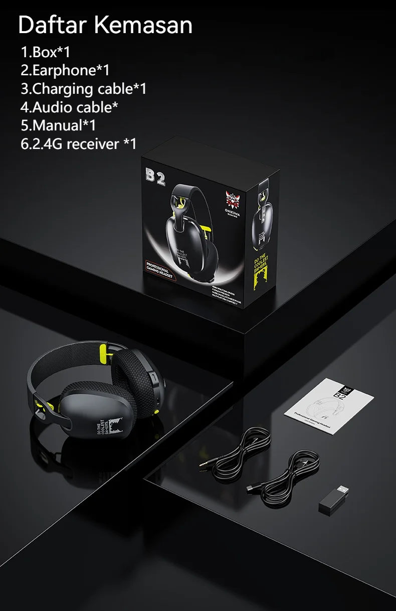 ONIKUMA 2024 New Three-mode Headset Gaming Headset Wireless Gaming Headset Player Headset Stereo Headset Ultra-long Battery Life