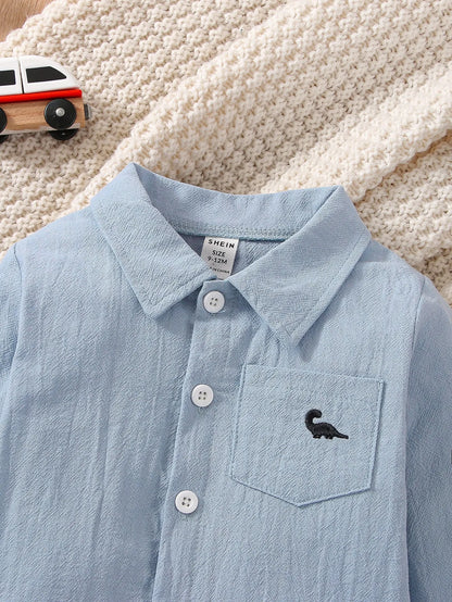 In Autumn For Newborn Baby Boys There Are Long-Sleeved Shirts Solid-Colored Tops Simple Casual Comfortable And Soft Shirts