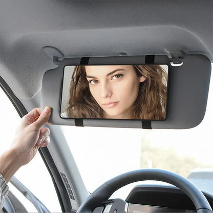 Summer Makeup Car Mirror Sun Visor Large Screen Portable Makeup Mirror HD Vanity Mirror for Truck SUV Interior Rear View Mirror