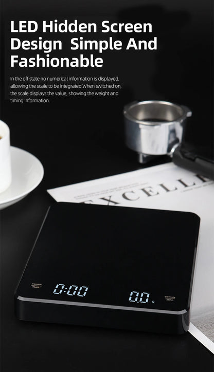 HiBREW Hand coffee timing electronic scale Weighing,Timing,Countdown professional electronic scale