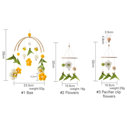 Baby Rattle Toys 0-12Months Newborn Wooden Crib Mobile Bee Toy Music Box Bed Bell Hanging Toy Holder Bracket Bed Bell Baby Gifts