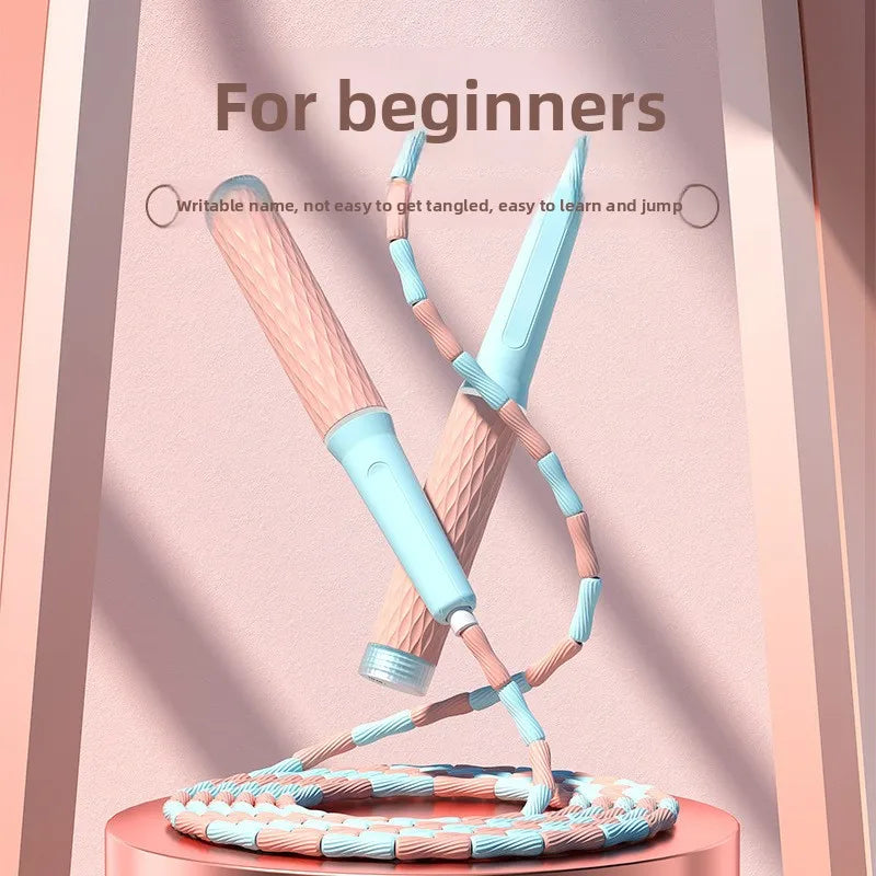 Exam Prep Student Jump Rope – Bamboo Soft Beads Anti-Tangle Design, Ergonomic No-Knot Rope for School Entrance Tests