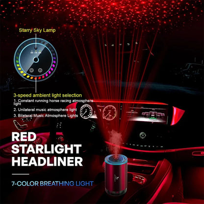 Caer Car Electric Air Diffuser Smart Aroma Mist Aromatherapy Starry Sky Top Air Freshener Removing Odor Eliminator Interior Tool