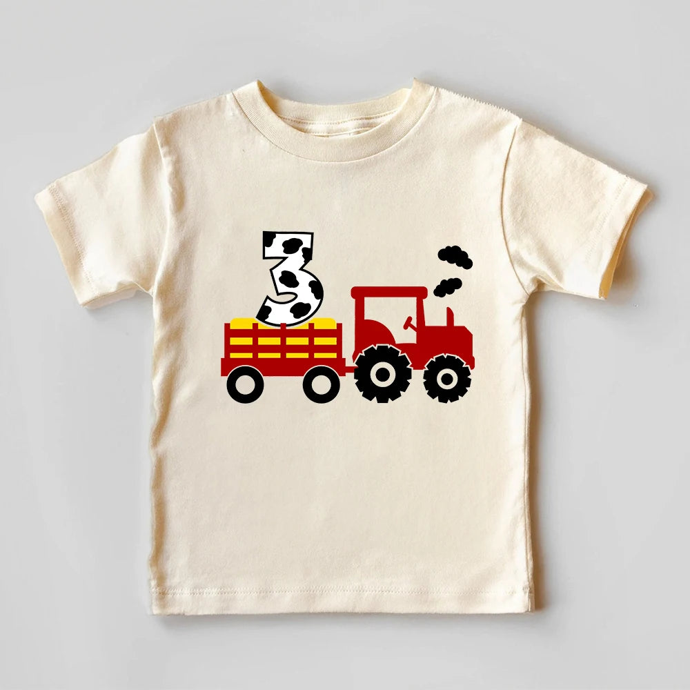 Farm Life Tractor Toddler Shirt Farm Birthday Party Boys Girls Shirts Funny Farm Lover Youth Tractor Toddler Birthday Tee