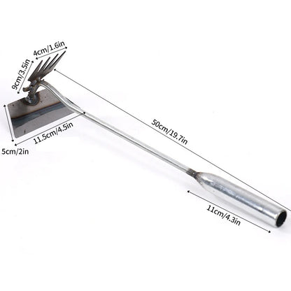 2 in 1 Garden Weeder Rake 4/5/6/11Teeth Agricultural Rake Crescent Shaped Hoe Loosening Soil Digging Agricultural Tool