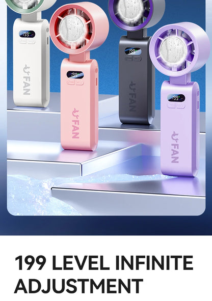 Handheld Fan, Portable Handheld Fan with Ice Function Turbo Powerful Rechargeable Fans  for Outdoor Indoor travel essentials