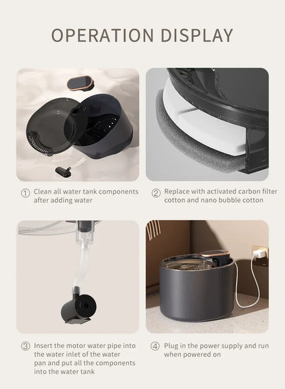 Pet Cat Water Fountain Automatic Cat Drinking Fountain USB Charge Electric Feeder Pet Water Dispenser for Cat Supplies