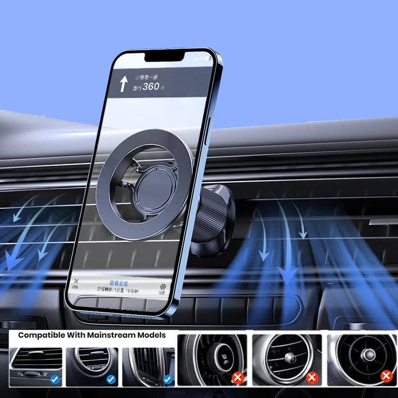 Magsafe Car Mount Magnetic Phone Holder for Air Vent with 360° Rotation Universal Phone Holders for iPhone 15