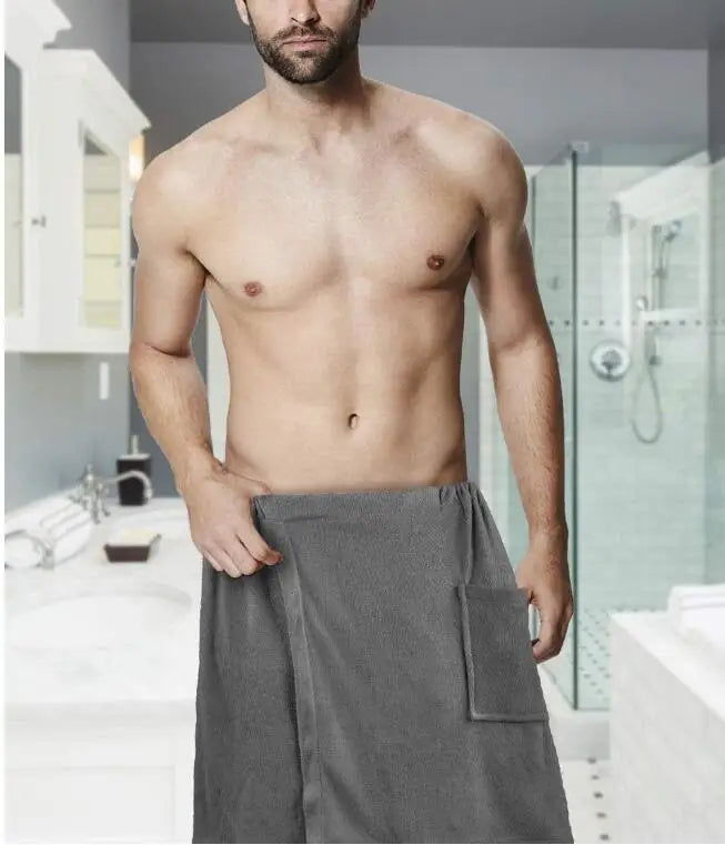Bath Towels Beach Towels Men's Wearable Bath Towels Bathroom Shower Room Bathrobes with Pockets