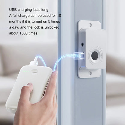 Rechargeable Fingerprint Lock Child Safety Lock Cabinet Fridge Drawer Door Lock Stainless Steel Cable Protection Home Security