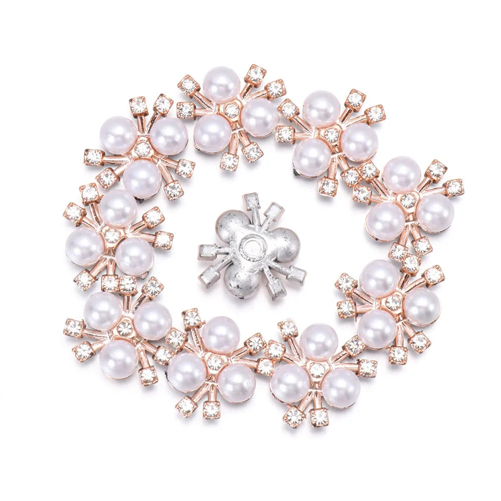 10 PCs 15/20/25MM Round Metal Rhinestone Buttons for Clothing DIY Sewing Accessories Wholesale Luxury Fashion Apparel Decoration