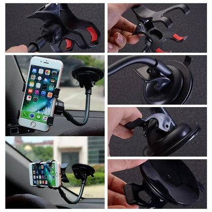 Universal Rotating Car Phone Holder, Windshield Dashboard Mount, suporte de celular,GPS,suporte flexível, Auto Acessórios, 360 °