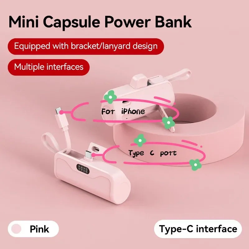 Mini Portable Power Bank 30000mah External Battery Plug and Play Power Bank Type C Fast Power Bank for Xiaomi Huawei Iphone 2024