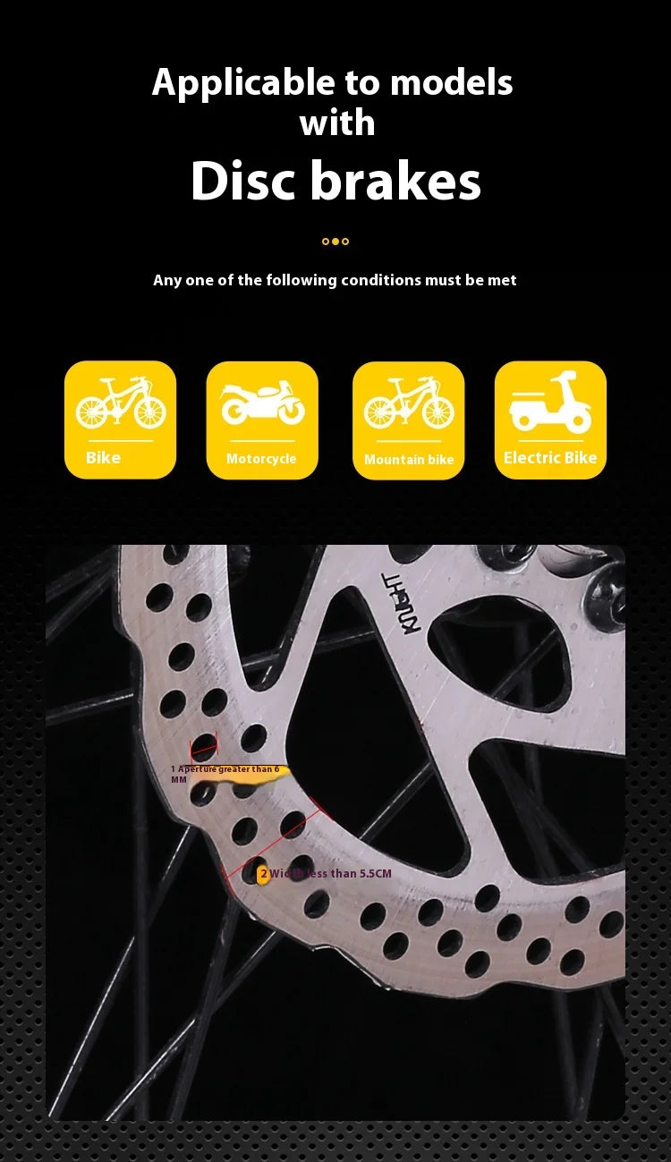 Bike Lock Bicycle Disc Brake Lock Alarm Protection Electric Bikes Locks Motorcycle Brake Disc Anti-theft Locks Cycling Equipment