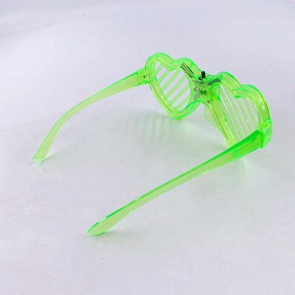 Light Up LED Glasses 5 Colors Heart Shape Glow Glasses Glow in The Dark Party Supplies Neon Party Favors for Kids Adults