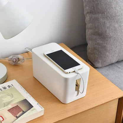 Cable Management Box Desktop Power Strip Storage Box Dustproof Socket Storage Box Home Wire Case Wire Management Cable Organizer