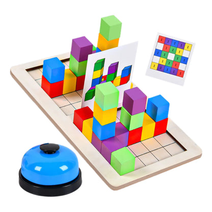 Educational Wooden Building Blocks Set for Kids Double Against Blocks Arithmetic Learning Game Puzzle Toy Ideal for Cognitive