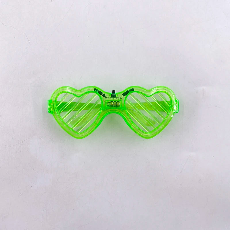 Light Up LED Glasses 5 Colors Heart Shape Glow Glasses Glow in The Dark Party Supplies Neon Party Favors for Kids Adults