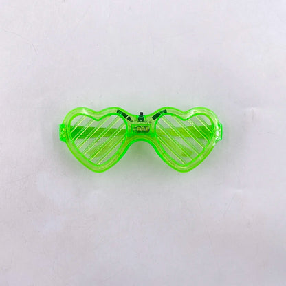 Light Up LED Glasses 5 Colors Heart Shape Glow Glasses Glow in The Dark Party Supplies Neon Party Favors for Kids Adults