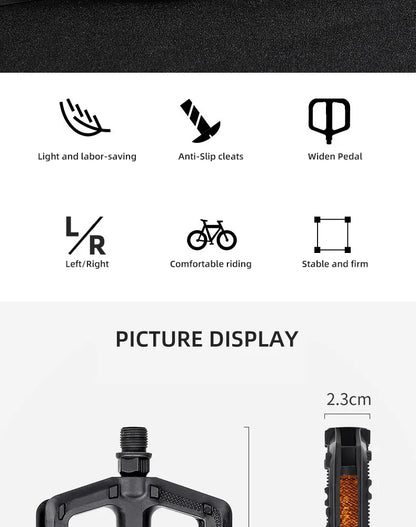 Bicycle Pedals Ultralight MTB Road Pedal Cycling Mountain Bike Accessories Foot Plat Anti-slip 9''16 Standard Universally Pedals