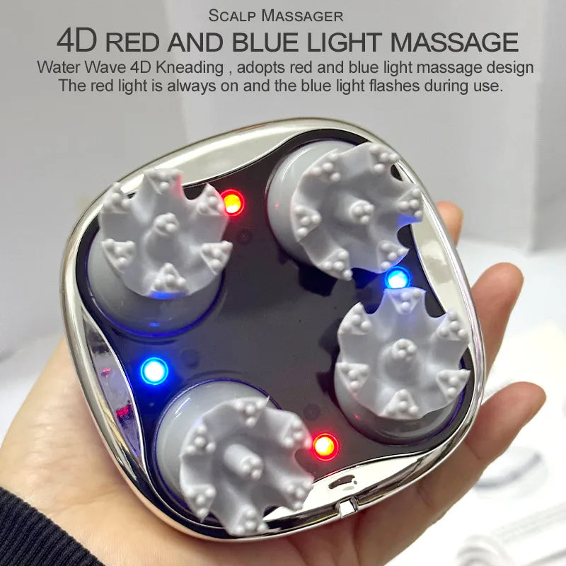 Electric Scalp Massager 4D Head Massage Multi Claw Antistress Relax Relieving Headache Scratcher Hair Growth for Adults Pets