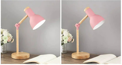 Nordic Decorative Eye Protection Small Table Lamp Modern Simple Cute Exquisite Bedroom Desk Bedside Lamp Girl Macaron Wood Lamp