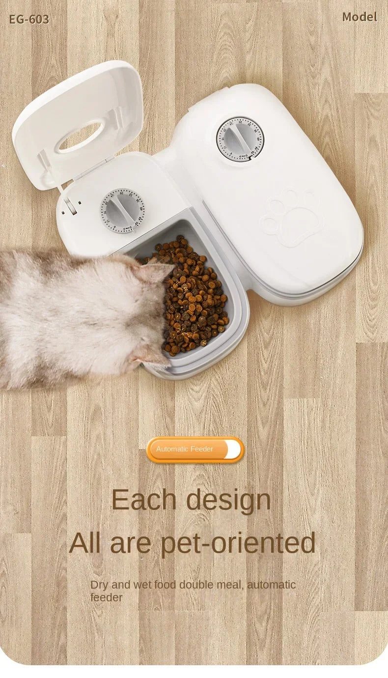 Pet Automatic Feeder with Timer Smart Food Dispenser for Dogs Cats Water Bowl Storage Container Puppy Kitten Feeding Accessories