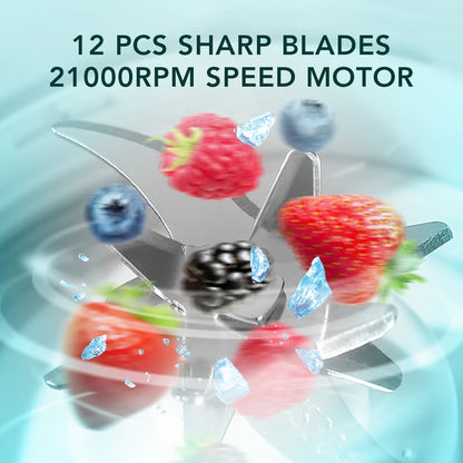 Portable Juicer Mini Electric Blender Multifunction Juice Maker Machine Fruit Mixers Extractors Smoothies Mixer 12 Blades