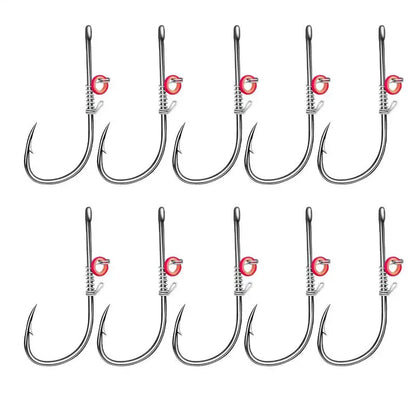 Fishing Hooks Live Shrimp Fixed Hooks Carbon Steel Barbed with Holes 2#/3#/4# Catfish Bass Fishing Hooks For fishing accessories