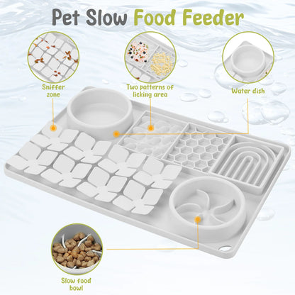 Silicone Dog Licking Pad Slow Feeder Bowl Dog Puzzle Toy with Non-Slip Suction Cup Pet Slow Food Plate Training Dog Supplies