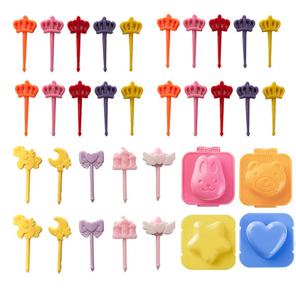 Cute Mini Animal Cartoon Food Picks Children Snack Cake Dessert Food Fruit Forks, Silicone Lunch Box Dividers