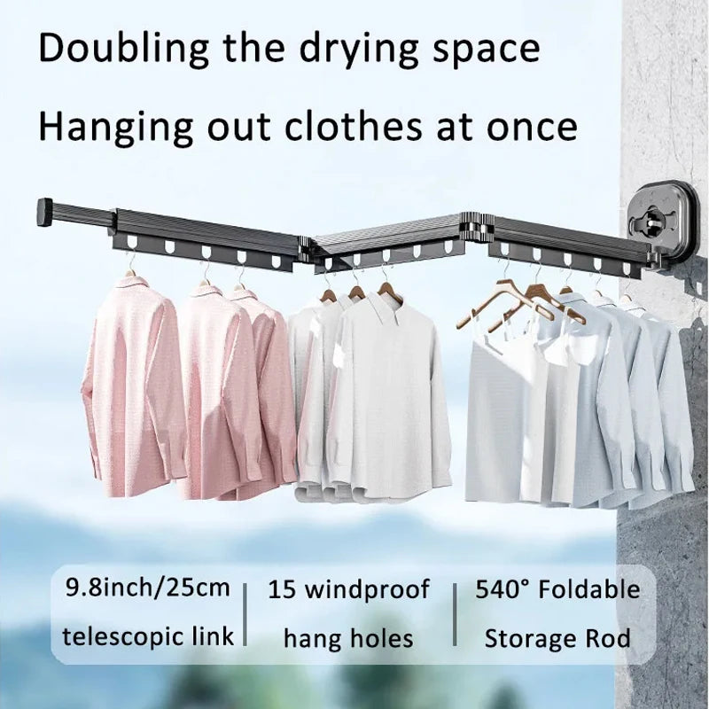 Retractable Clothes Drying Rack,Space-Saver,Collapsible Drying Racks for Laundry Room,Wall Mounted Clothes Hanger Rack
