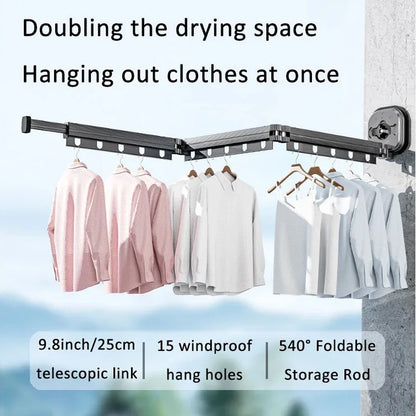 Retractable Clothes Drying Rack,Space-Saver,Collapsible Drying Racks for Laundry Room,Wall Mounted Clothes Hanger Rack