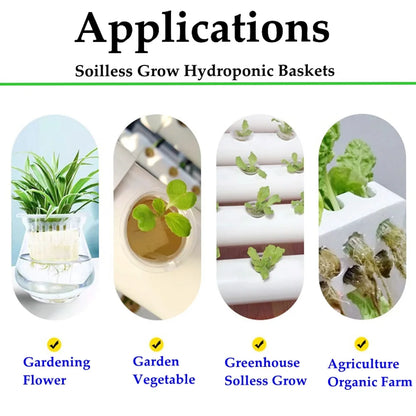 Hydroponic Basket 10pcs Plant Containers Grow Pots High Quality Round Shape Heavy Duty Net Cups Indoor and Outdoor Home Supplies