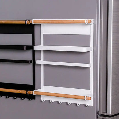 Hanging Refrigerator Organizer Magnetic Shelf Fridge Seasoning Storage Holder Wall Hanger Organizer Condiments Rack Kitchen Tool