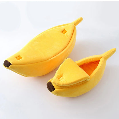 Cute Cats Beds Deep Sleep Comfort In Winter Bed Banana Shape for Cat's House Products Pets Creative Indoor Small Cat Dog Beds