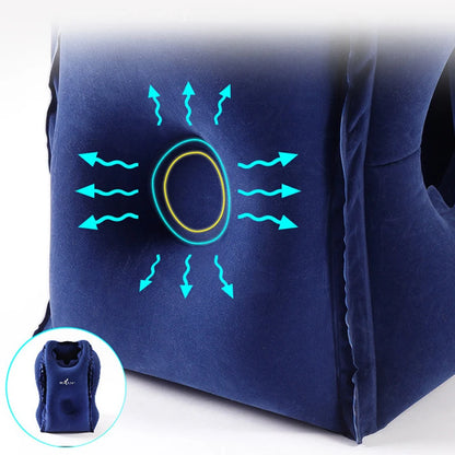 Inflatable Travel Pillow Travel Accessories For Long Haul Flights,Cars,Buses,Trains,Office Napping Sleeping Gray