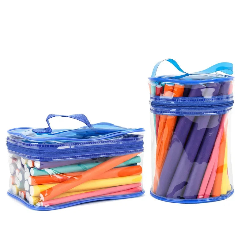 42pcs Flexible Hair Curling Rod Hair Curler Makers Soft Foam Bendy Twist Curls Flexi Rollers Styling Tools Hair Roller No Heat