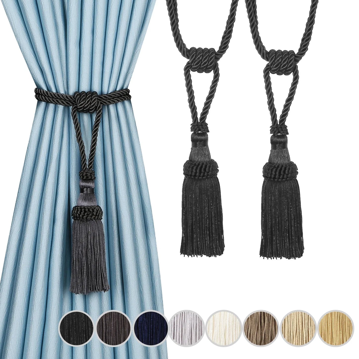 1PC Curtain Tiebacks Tassel Curtain Clips Rope Curtain Tie Backs Holdbacks Decorative  Curtain Holder Accessories For Drape
