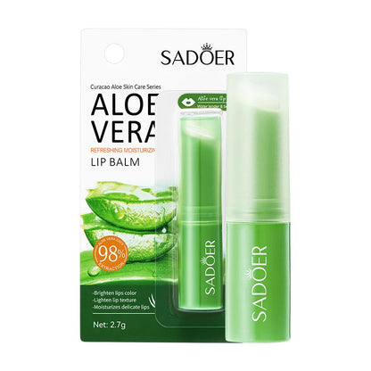 SADOER Lip Aloe Balm Nourishing, Hydrating and Moisturizing Preventing Cracking and Repairing Lips Gentle Non Irritating