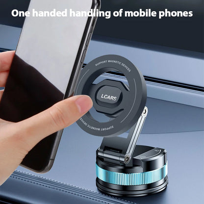 Rotating Car Mount Holder Adjustable Magnetic Phone Stand Strong Suction Cup Telescopic Foldable Universal Stable Car Interior